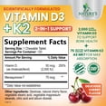 thumbnail image 3 of Vitamin D 2000 IU 50mcg Per Tablet - Vitamins D3 & K2 (MK7) Complex Supplement for Bone, Teeth, Muscle, Calcium Absorption, Supports Immune & Heart Health, Chewable Formula USA Bottled - 120 Tablets, 3 of 10