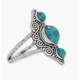 thumbnail image 2 of AzureBella Jewelry Three-Stone Turquoise Ring with Double Taper Band Sterling Silver (7), 2 of 2