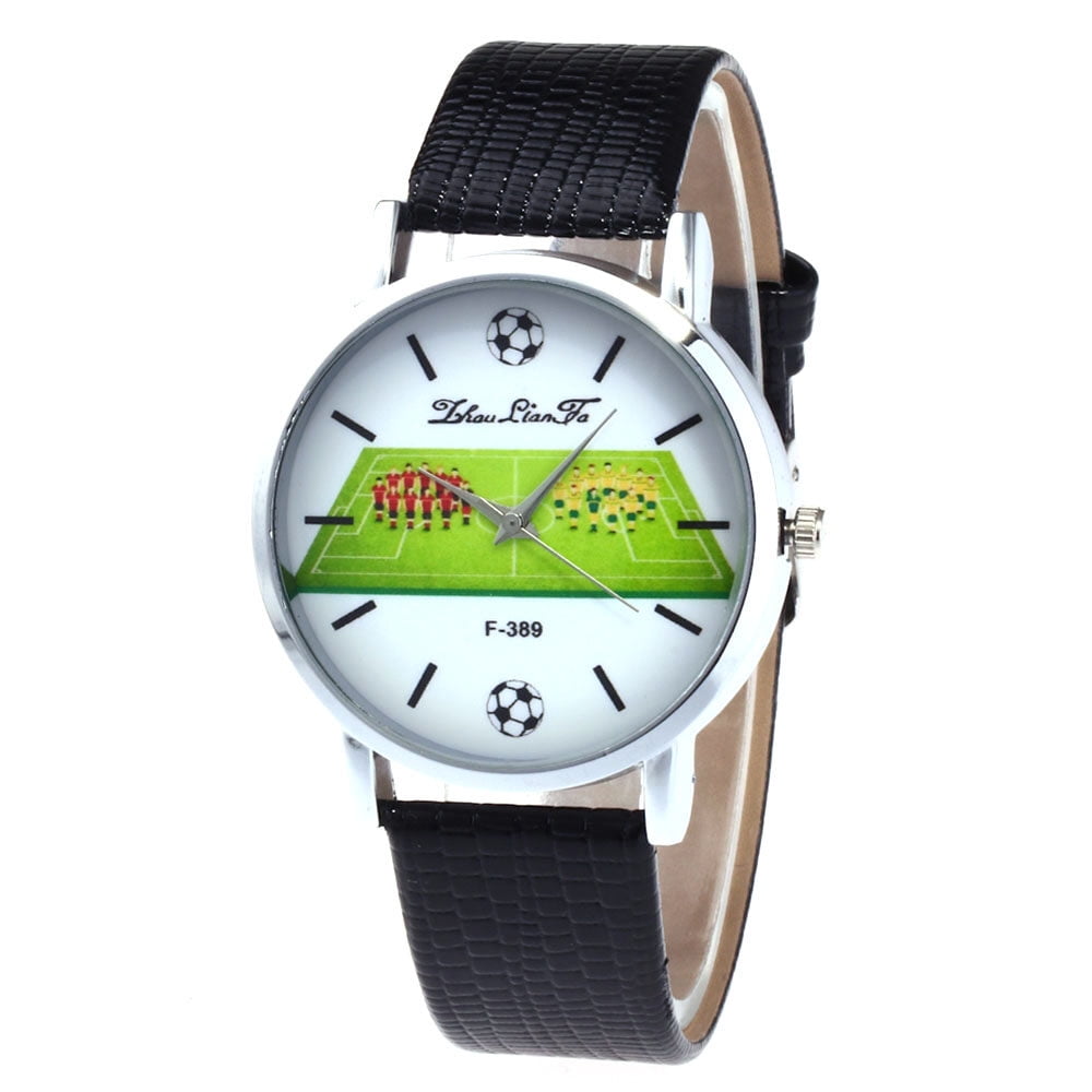 F 389 Fashion Watches Quartz Luxury Leather Wrist Watch British Style with Football Player Pattern for FIFA World Cup