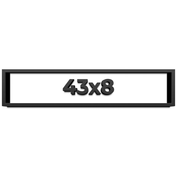 43x8 Shadow Box Frame Black | 1 inches Deep Real Wood Contemporary Shadowbox Display Frame | UV