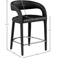 thumbnail image 3 of Meridian Furniture Sylvester Black Vegan Leather Stool, 3 of 9
