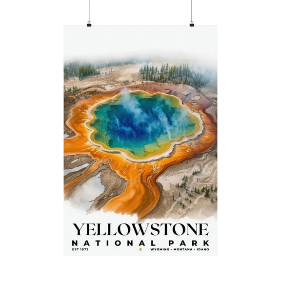ELNEIT - Yellowstone National Park Poster, Unframed Matte Paper, S04