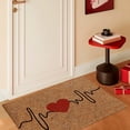 thumbnail image 4 of Carpet,Valentine's Day Coir Welcome Doormat Outdoor Valentine's Day Love Heart Rug Layered Red and White Stripe Mat Red Heart Mat for Front Porch Outdoor Entryway, 4 of 9