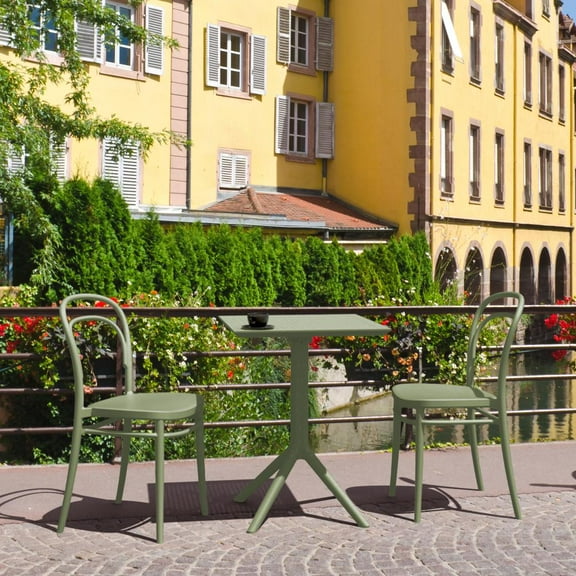 Marie 3 Piece Bistro Set in Olive Green