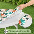 thumbnail image 5 of Pioneer Flower Floral Print Pattern Round Fitted Tablecloth with Elastic Edge,Dining Table Cover Waterproof,Outdoor Round Tablecloth for Camping,Dining,Indoor and Outdoor, 5 of 7
