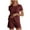 Wine, variant on Summer Ladies Nightwear Akafmk Women's Pajama Sets,Cotton Pajamas for Women Set,Fashion Women's Solid Color Short Sleeved Shirt Pants Casual Home Wear Pajama Set