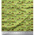 thumbnail image 1 of Soimoi Moss Georgette Fabric Sleigh,Bread & Hot Dog Food Fabric Prints by Yard 42 Inch Wide, 1 of 1