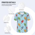 thumbnail image 3 of Zufioo Modern Ice Cream Print Men's Baseball Short Sleeve, Moisture Wicking Button-Down Hip Hop Tee-X-Large, 3 of 7