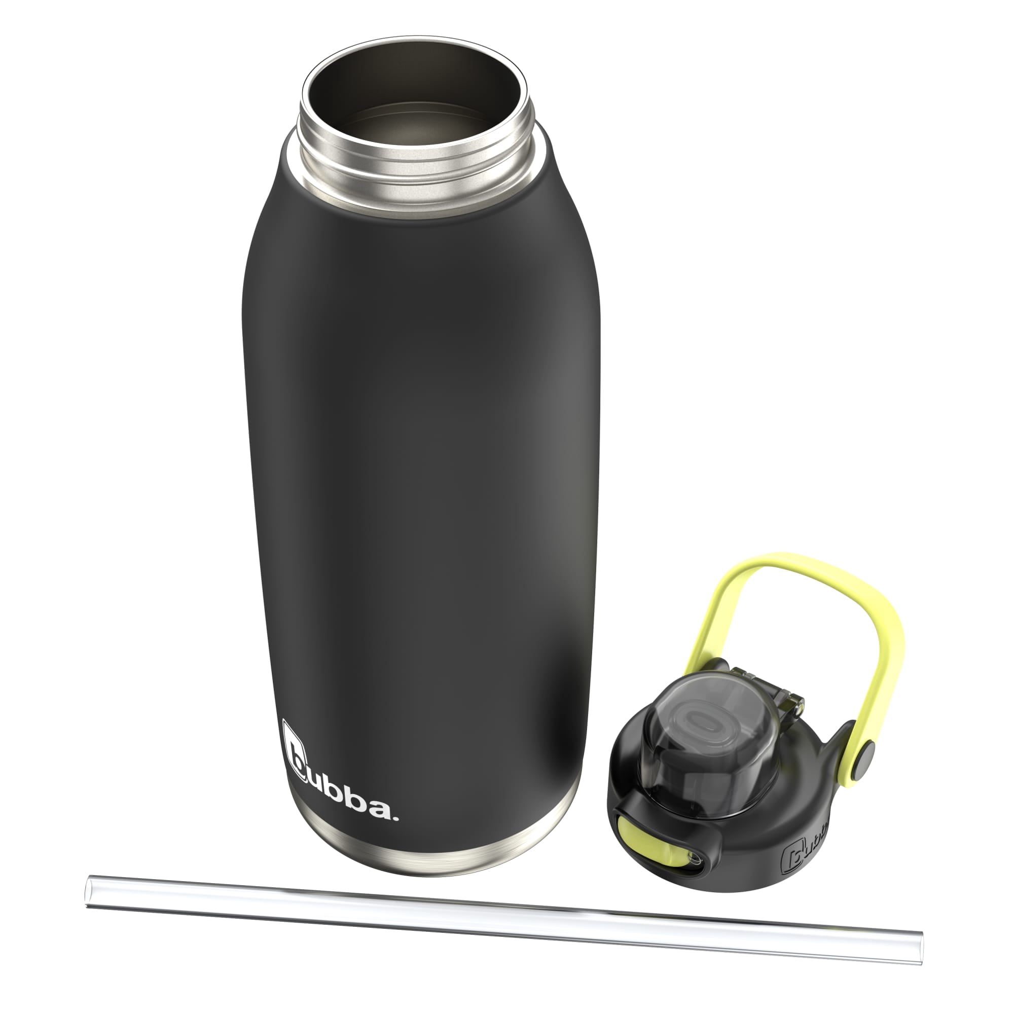 Bubba Radiant Vacuum-Insulated 40 oz Bundle of 2 - Black & Pink - Stainless Steel Water Bottles with Push Button & Pop Up Straw 2 Count