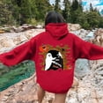 thumbnail image 4 of WEAIXIMIUNG Robe Chandail en Molleton Grande Taille 3X Sweat à Capuche Imprimé Lettre pour Femmes Manches Longues avec Poches, 4 of 7