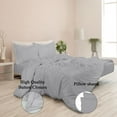 thumbnail image 4 of ROYALE Silver Duvet Cover Queen Size - Washed Duvet Cover Set, 3 Piece Double Brushed Duvet Covers with Button Closure - 1 Duvet Cover 90x90 inches and 2 Pillow Shams - Comforter Cover, 4 of 8