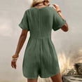 thumbnail image 2 of MORTTIC Women's Casual Summer Romper Short Sleeve V-Neck Jumpsuit with Pockets for Comfortable Everyday Wear, S, 2 of 6