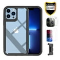 thumbnail image 1 of Xihaiying iPhone 13 Pro Max + Screen Protectors + Camera Lens Protector + Phone Belt Clip, Non-Yellowing, Anti-Scratch, Slim pc clear back cover, 2 in 1 Case for iPhone,(Black), 1 of 10