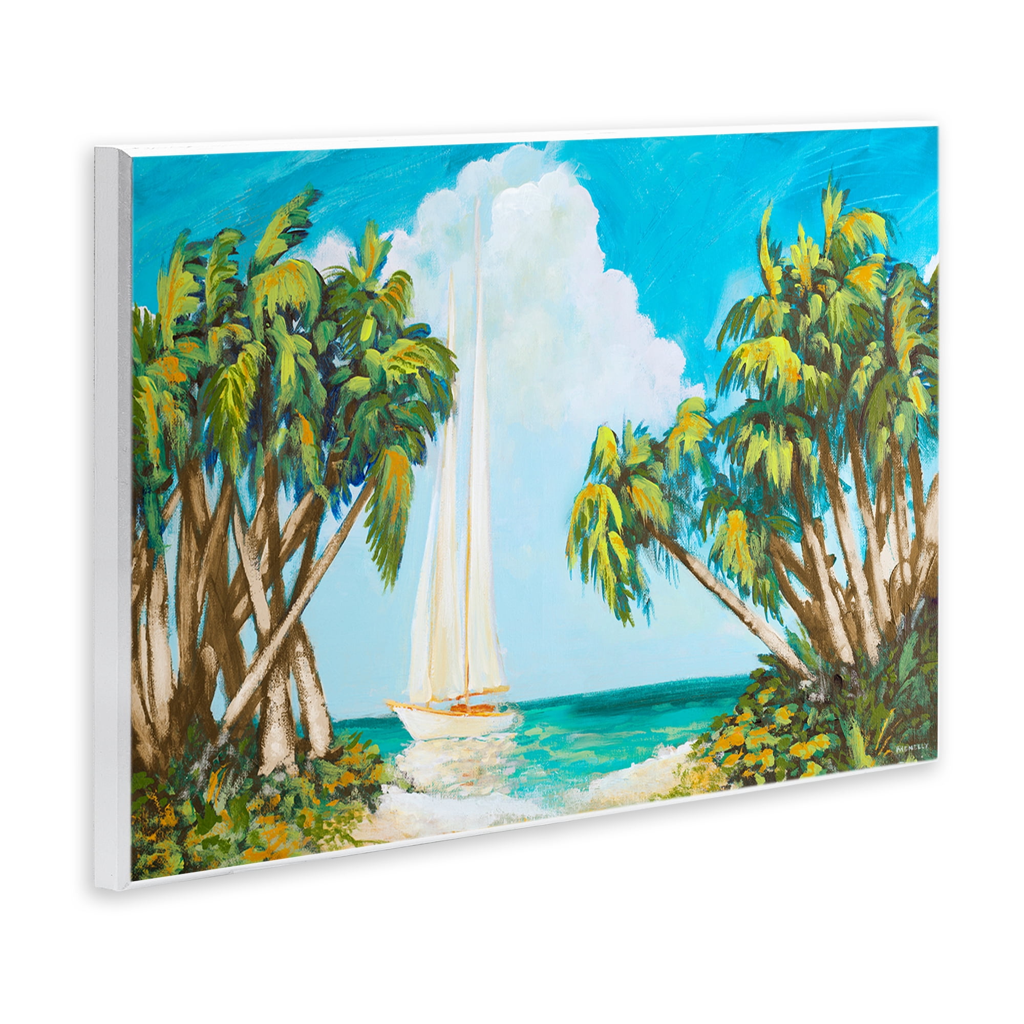 Stupell Industries Sailboat Among Palms Wall Plaque Art, design by Dan Meneely