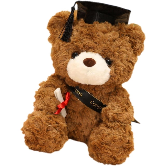2023 graduation bear (black hat), graduation bear doll, stuffed teddy bear, bear, graduation hat, bear