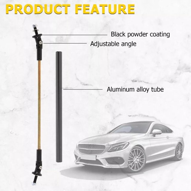 2x Adjustable Black Front Bumper Lip Splitter Strut Rod Tie Support Bar Spoiler