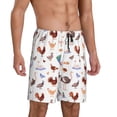 thumbnail image 2 of Balery Farm Birds Goose Pantalones cortos de pijama de punto de algodón para hombre con cinturilla y bolsillos-4X-Large, 2 of 6