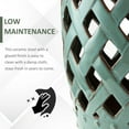 thumbnail image 6 of 13" x 18" Ceramic Garden Stool, Blue Woven Lattice Design Outdoor Side Table, 6 of 10