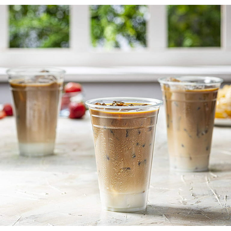 200 Pack] 14 oz Cups  Iced Coffee Go Cups and Sip Through Lids
