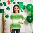thumbnail image 2 of Tauxra Chandail de la Saint-Patrick pour Adultes, Chandail à Col Rond Imprimé à Manches 3/4, T-Shirt Décontracté à Manches Longues avec Graphique de Trèfle pour Activités Festives, 2 of 6