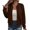 Coffee, variant on Zip Up Bomber Jacket for Women Textured Knit Stand Collar Long Sleeve Oversized Fall Winter Casual Lightweight Coat Outerwear
