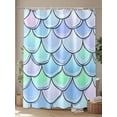 thumbnail image 4 of Mermaid Tail Backdrop Shower Curtain, Fish Scale Waterproof Shower Curtain Set with 12 Hooks Lightweight Washable Fabric Shower Curtains for Bathroom 48x72 Inches, 4 of 6