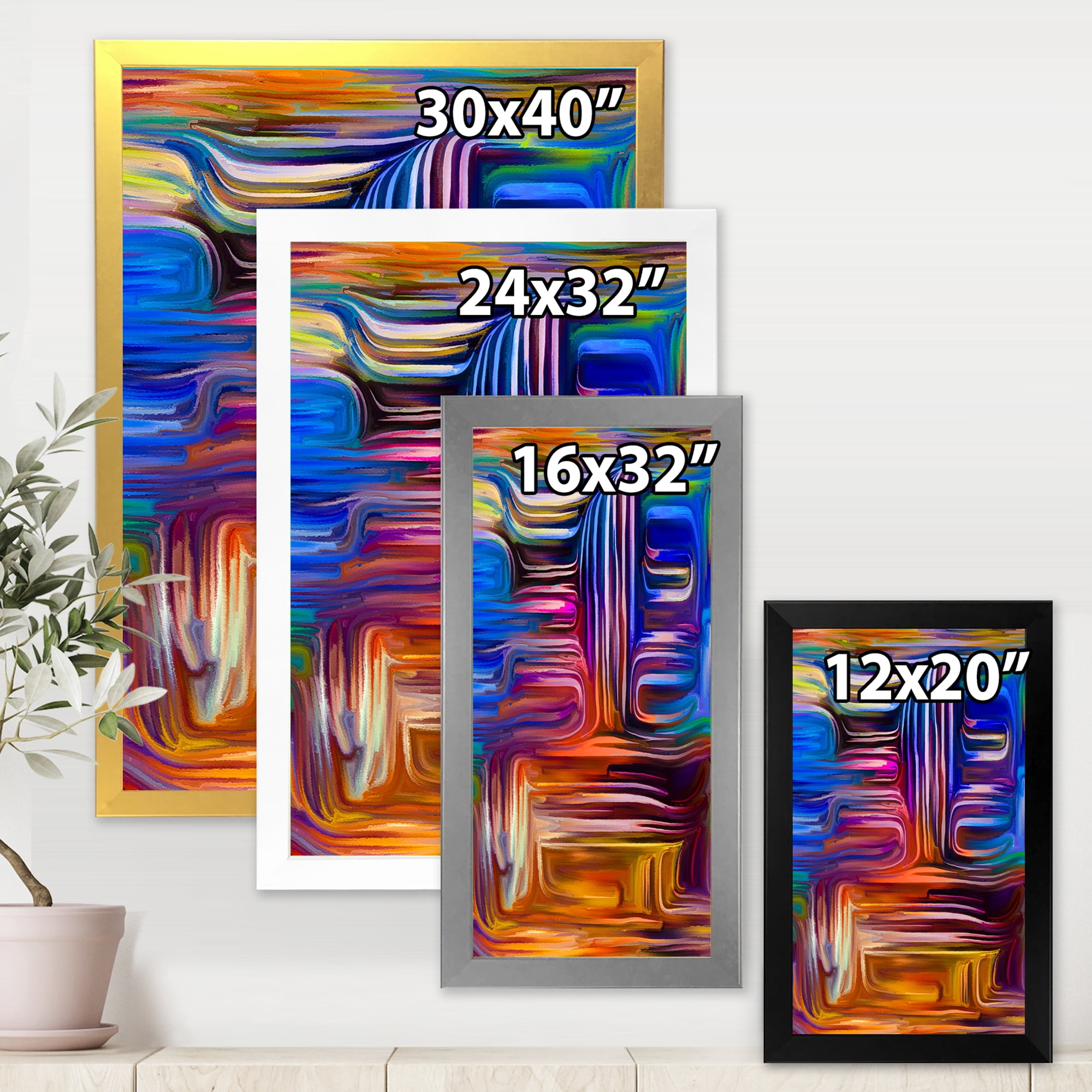 Designart 'Colour Spiral Fusion V' Modern Framed Art Print