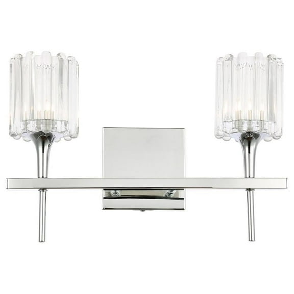 Woodbridge Lighting Regent Park 2Lt Glass Bath Light in Chrome/Petite Swizzle