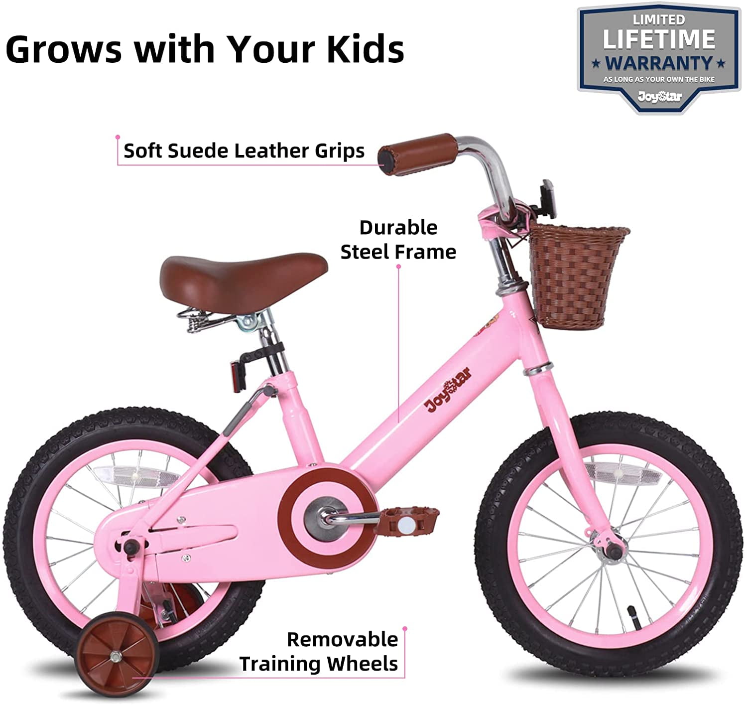 Kids Bike with Basket \u0026 Training Wheels 