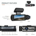 thumbnail image 6 of 2025 New 64g Enesy Front and Rear Dash Camera, Enesy Car Dash Cam, 1080p Dash and Rear Camera for Cars, 24-Hour Night Vision and HDR, Loop Recording and Motion Detection, 6 of 7
