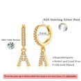 thumbnail image 2 of TINGN Gold Initial Hoop Earrings for , 14K Gold Plated Sterling Silver Post Hypoallergenic Earrings for Women, 2 of 5