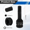 thumbnail image 2 of Socket hexagonal de impacto de 1/2" de Uxcell, 11 mm, acero CR-MO, sockets de 6 puntos con pasador de seguridad para adaptadores de controladores de taladro, 2 of 7