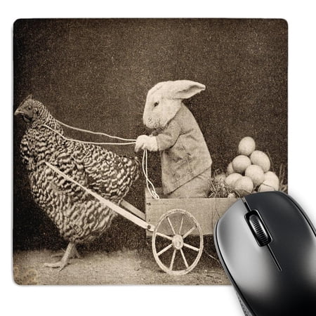 3dRose  Victorian Photo Rooster Pulling Bunny  MousePad price history on PriceWatchPro