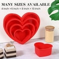 thumbnail image 6 of 6 Inch Silicone Heart Shaped Cake Pans 2 Pcs Small Heart Cake Pan Set Nonstick Silicone Heart Molds for Baking (Red), 6 of 9