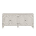 thumbnail image 6 of FFZ 65.2 inch Mid Century Modern Sideboard Buffet Storage Cabinet Symmetrical Geometric Console, Antique White, 6 of 7