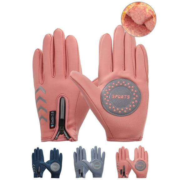 Gustave Kids Winter Warm Gloves Anti Slip Zipper Gloves Outdoor Sports Ski Snow Cold Weather Glove for Children Girls Boys "Pink, M"