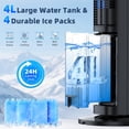 thumbnail image 5 of 44" Windowless Portable Air Conditioner w/4 Modes & 3 Speeds,12H Timer, 4L Tank for 24H Cooling Evaporative Air Cooler, 4 Ice Packs,17Ft Remote, 120° Oscillating Swamp Cooler, 5 of 10
