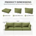 thumbnail image 2 of Kimunuk 8 Pcs Outdoor Cushion Covers for Patio Furniture, Washable Outdoor Cushion Slipcovers Replacement with Zipper for 3 Seat Rattan Sofa, Light Green, 2 of 7