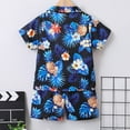thumbnail image 6 of MEZZALL Boys Summer Beach Button Down Shirt & Shorts Set Breathable Patterned Outfits For Toddler And Kids, Blue, 3-4 Years, 6 of 6