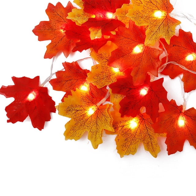 relayinert LED Light String Halloween Yard Decoration Lamp Thanksgiving Party Lighting, 40 LED, 6m, Flash, Leaf