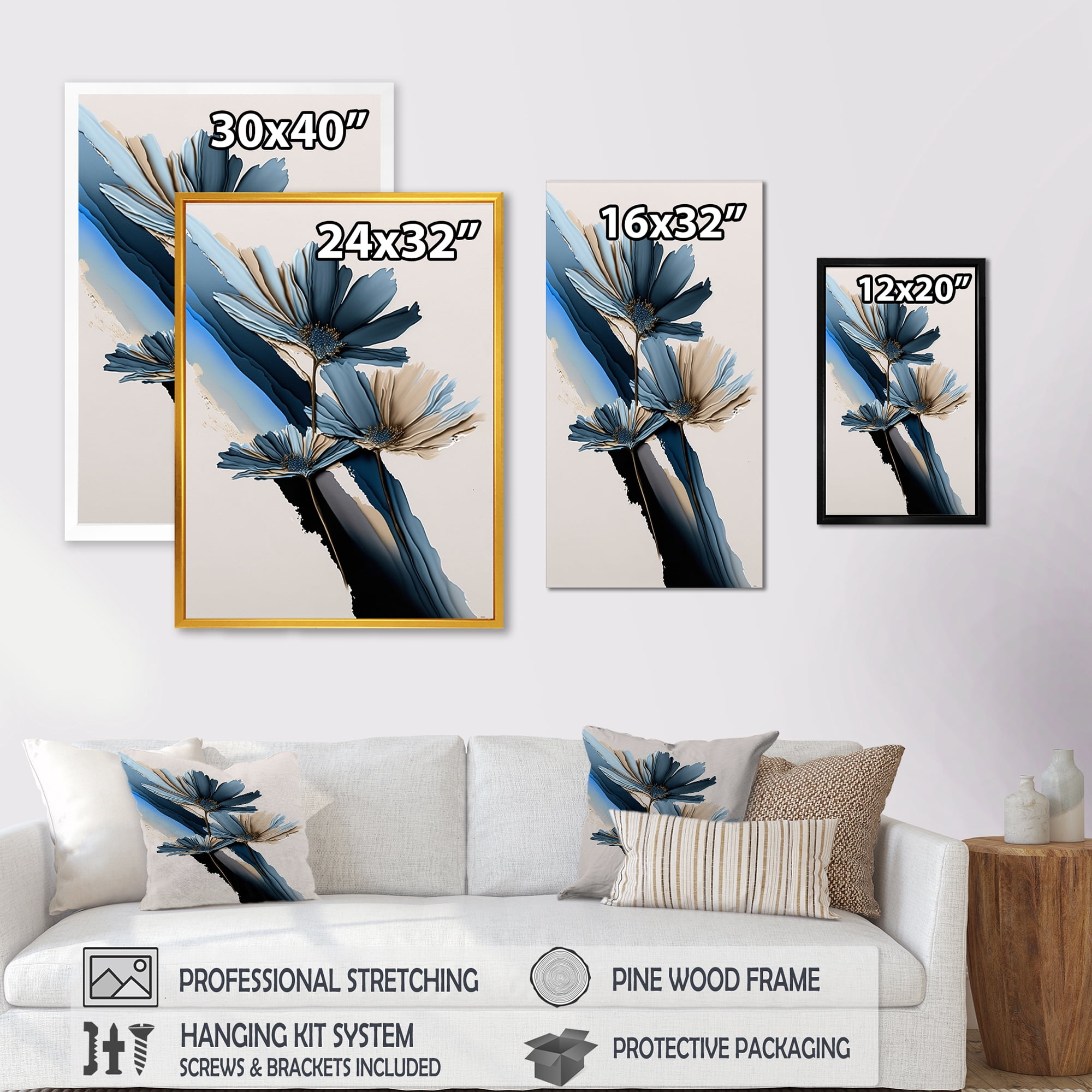 Designart Hyperrealistic Daisy Flowers II Canvas Wall Art
