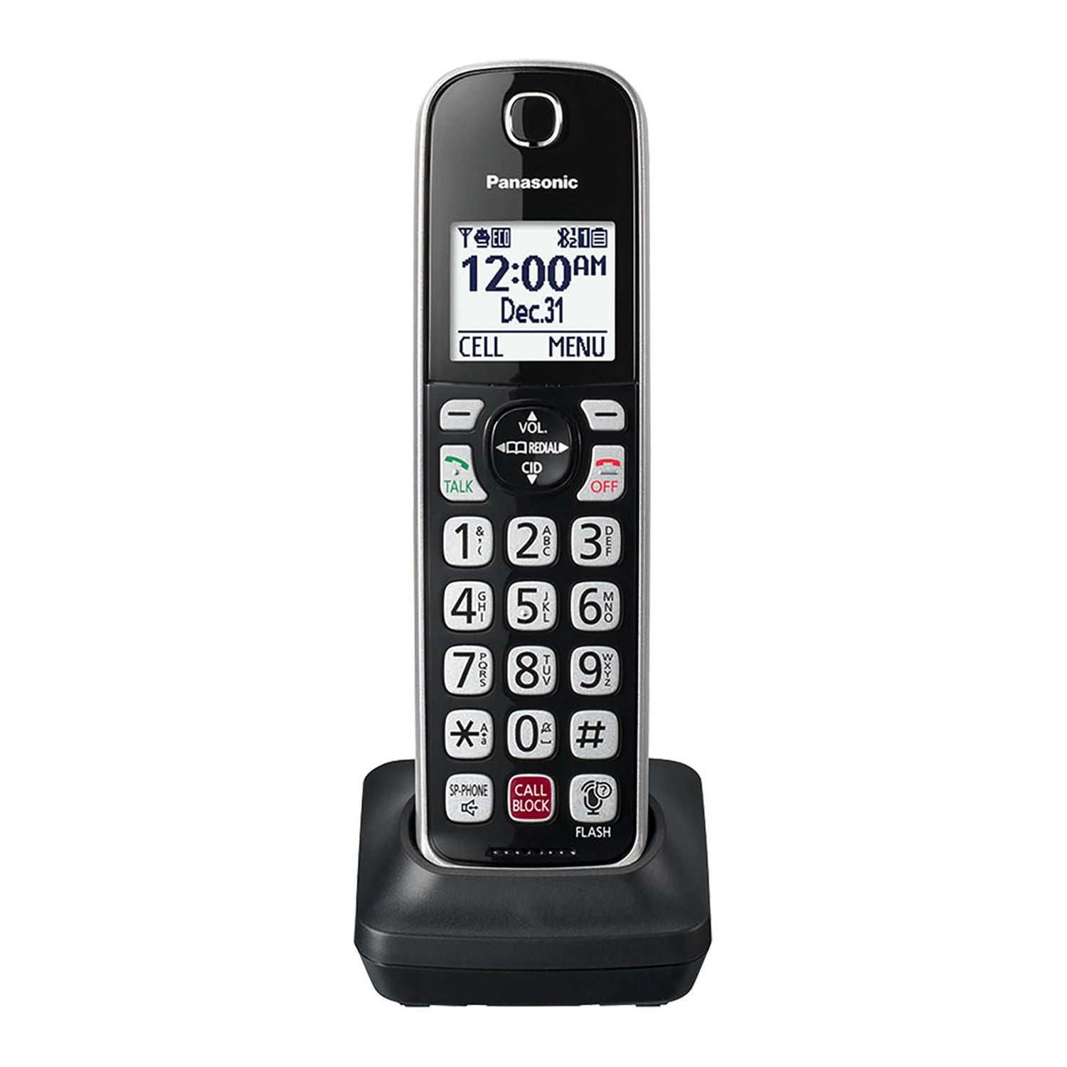 Panasonic Cordless Phone Accessory Handset for Panasonic KX-TGD86x Series, Silver & Black, KX-TGDA86S