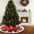 thumbnail image 2 of Classic Red Christmas Tree Skirt Decorative Cover with Holiday Elements for Home Party Festive Decor(Red-A), 2 of 6