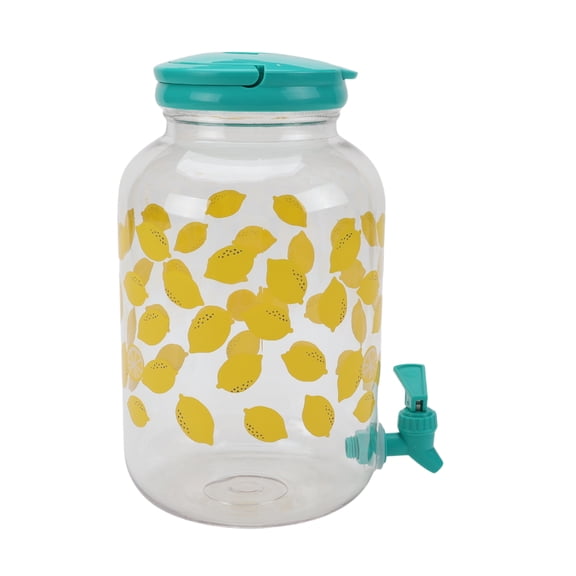 Mainstays 1.2-Gallon Acrylic Lemon Beverage Dispenser, Teal