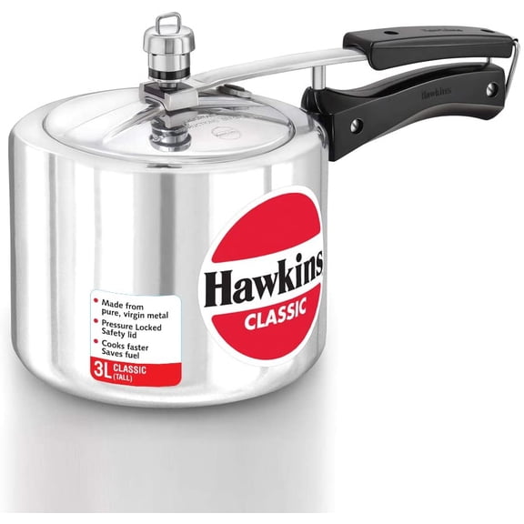 Aluminium 3 Litre Classic Pressure Cooker, Tall Design Inner Lid Cooker, Best Cooker, Silver (Cl3T)