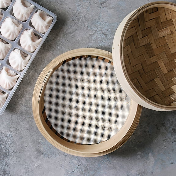 SEWCHICS 5Pcs Silicone Steamer Non Stick Mesh Pad Reusable High Temperature Resistant Kitchen Mat for Dumplings