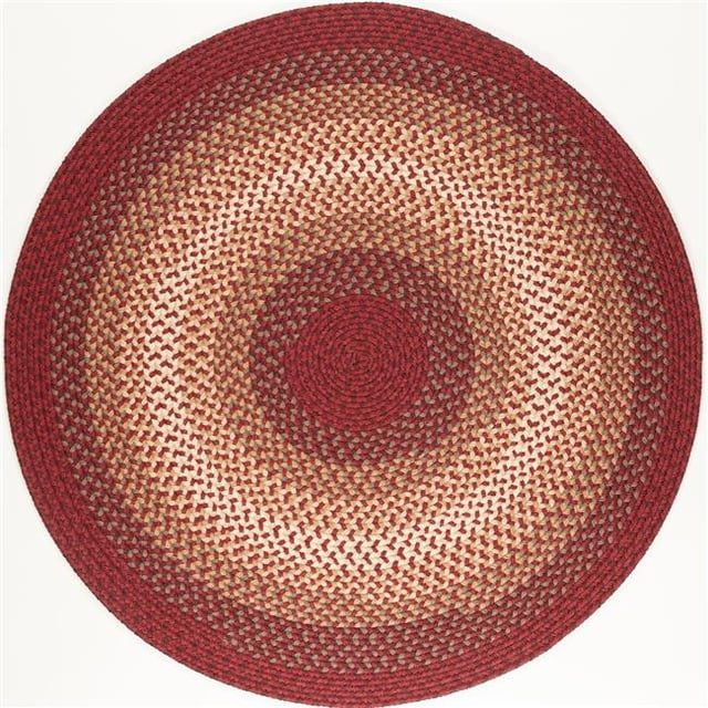 Rhody Rug TR42R072X072 Tapis Rond 6 Pi. Twin River, Rouge & Multi Couleur