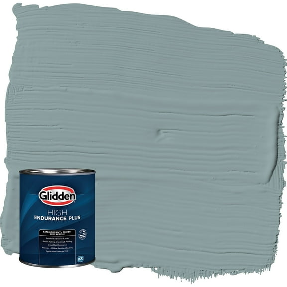 Glidden HEP Aqua Smoke / Blue Satin Exterior Paint with Primer, 1 Quart