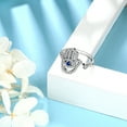 thumbnail image 4 of Hamsa Hand Ring 925 Sterling Silver Blue Third Eye Hand of Fatima Ring Lucky Amulet Jewelry Women Gift, 4 of 8