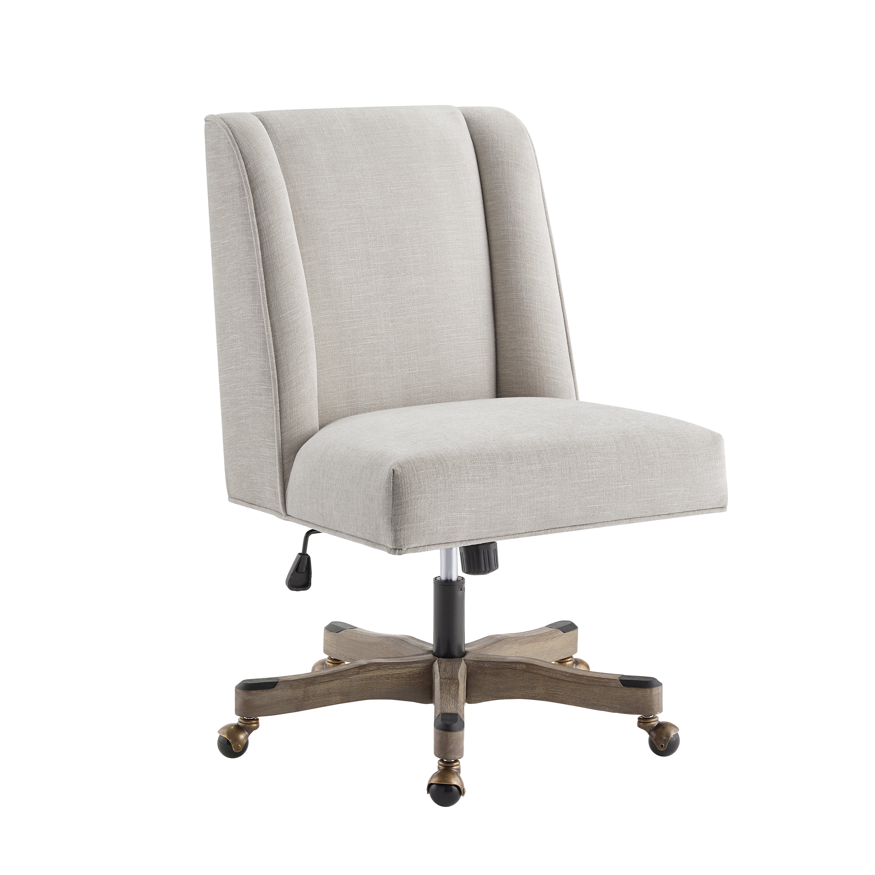 Linon Draper Upholstered Swivel Office Chair Natural Linen - Walmart